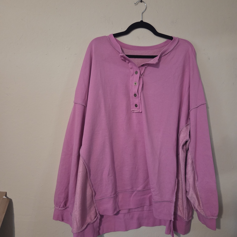 Women's Pink Button-Up Top